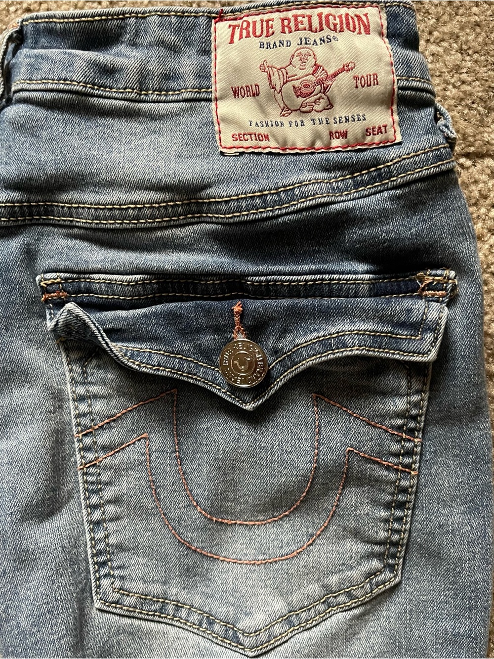 Women’s True Religion Skinny Jeans w/ Pink stitching
